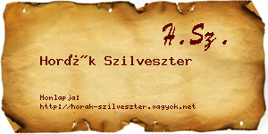 Horák Szilveszter névjegykártya